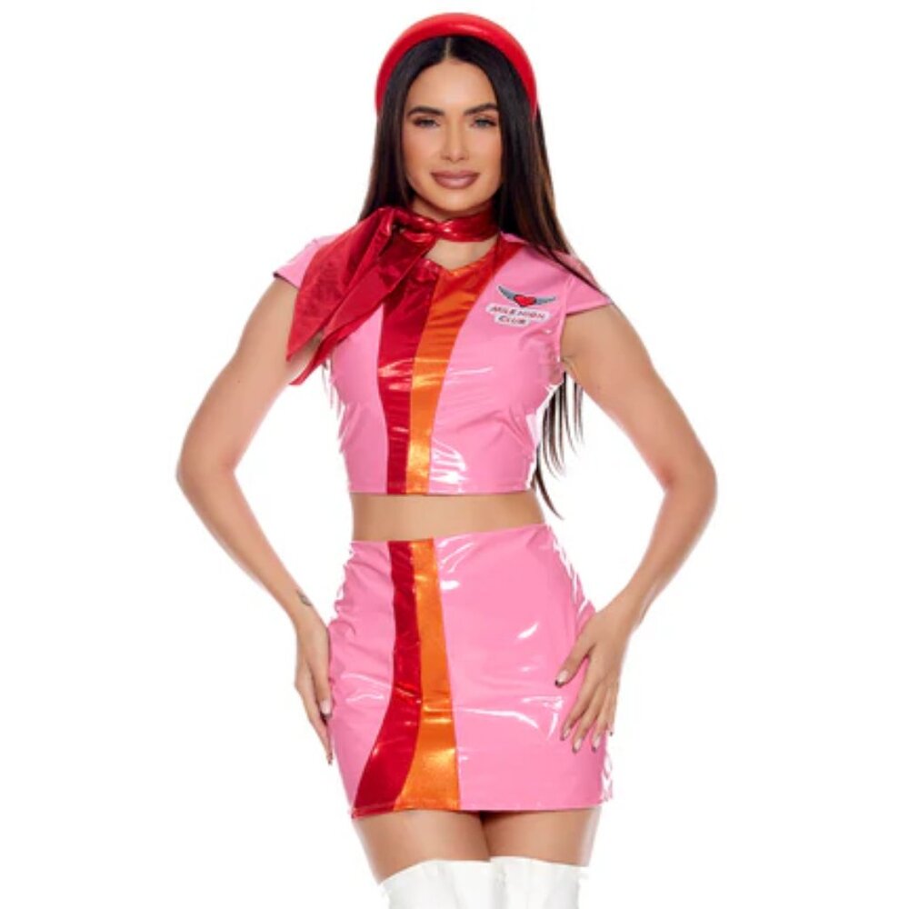 Women’s Flight Attendant Costume  Adult Airline Stewardess Uniform Outfit